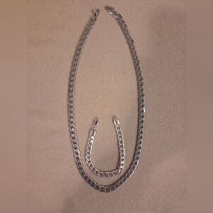 CUBAN LINK 24" CHAIN WITH MATCHING BRACELET